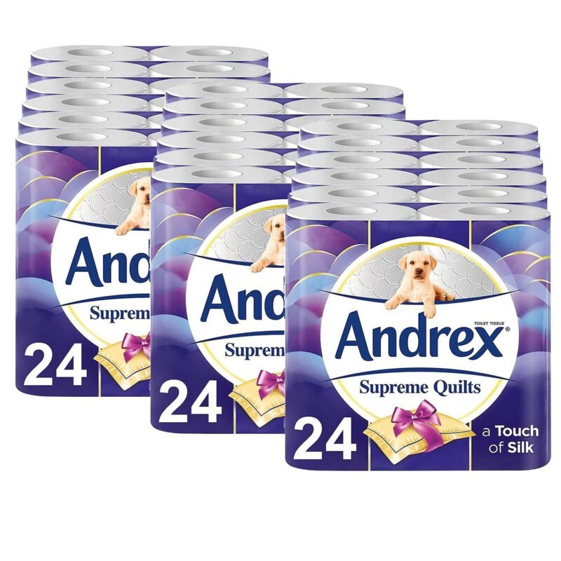 Andrex Toilet Roll Supreme Quilts Fragrance-Free 3 Ply Toilet Paper, 72 Rolls - Image 4